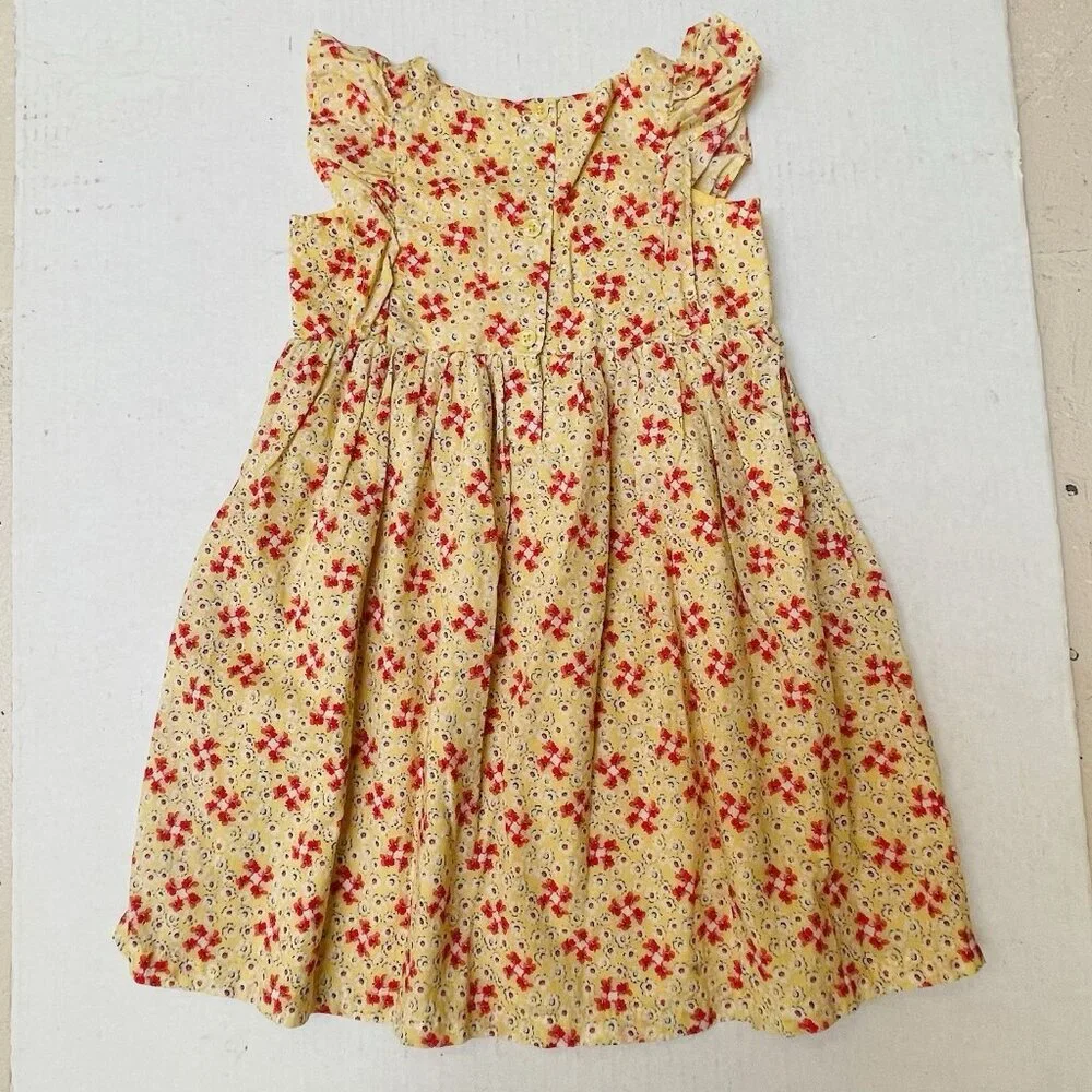 Gap Summer Bloom Dress Girls 4 Toddler Pink Sleeveless Floral Ruffles Summer